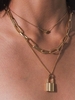 Punk Metal Heart Lock Chain Multilayer Necklace