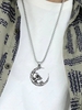 Punk Skull Moon Pendant Necklace For Men