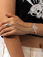 Punk Style Crown Ring Finger Bracelet