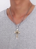 Punk Titanium Steel Men Cross Necklace