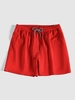 Pure Color Drawstring Beach Shorts Xl Red
