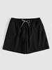 Pure Color Drawstring Beach Shorts Xxl Black