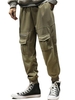 Pure Color Pockets Drawstring Beam Feet Pants 2xl Green