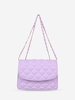 Pure Color Rhombus Quilted Chain Tote Bag