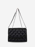 Pure Color Rhombus Quilted Chain Tote Bag