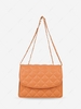 Pure Color Rhombus Quilted Chain Tote Bag