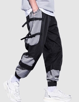 Push Buckle Straps Pockets Cargo Pants Xl Black