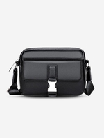 Push Buckle Zipper PU Messenger Bag