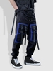 Push-buckled Straps Colorblock Techwear Cargo Pants L Black