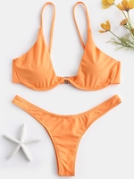Push Up Plunge Bathing Suit M Sandy brown