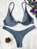Push Up Plunge Bathing Suit S Gray