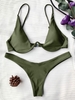 Push Up Plunge Bathing Suit S Green