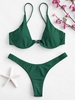 Push Up Plunge Bathing Suit S Medium sea green