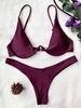 Push Up Plunge Bathing Suit S Merlot