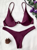 Push Up Plunge Bathing Suit S Merlot