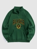 Quarter Zip ALASKA Graphic Fleece Thermal Lined Front Pocket Vintage Pullover Sweatshirt Xxl Deep green