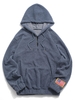 Quarter Zip Dreamer Embroidery American Flag Patch Fleece Teddy Hoodie S Blue