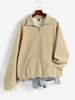 Quarter Zip Front Pocket Thermal Lined Sweatshirt S Light coffee