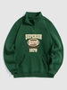 Quarter Zip SUPERIOR Football Graphic Fleece Thermal Lined Vintage Blokecore Sweatshirt S Deep green