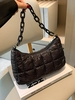 Quilted Chain Embellished Shoulder Bag