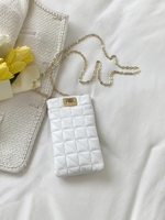Quilted Chain Strap Twist Lock Crossbody Bag