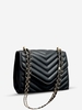 Quilted Chevron Design Chain Strap Flap Bag