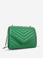 Quilted Chevron Design Chain Strap Flap Bag