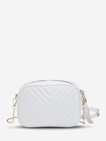 Quilted Chevron Fringed Decor Crossbody Bag
