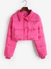 Quilted Crop Puffer Jacket S Light pink