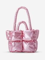 Quilted Design Padded Puffer Tote Bag