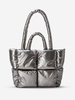 Quilted Design Padded Puffer Tote Bag
