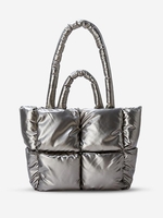 Quilted Design Padded Puffer Tote Bag