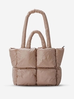 Quilted Design Padded Puffer Tote Bag