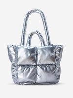 Quilted Design Padded Puffer Tote Bag