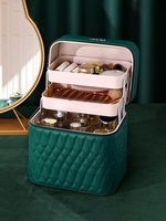 Quilted Double-layer Lift Makeup Storage Bag