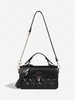 Quilted Flap Half Chain Rectangle Shoulder Bag