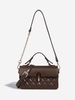 Quilted Flap Half Chain Rectangle Shoulder Bag