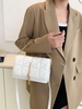 Quilted Half Chain Flap Metal Fringe Decor Bag