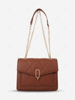 Quilted Half Chain Shoulder Bag