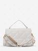 Quilted Metal Chain Decor Flap Crossbody Bag