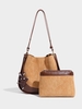 Rabbit Patched Shoulder Bag with Satchel Purse Set
