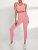 Racerback Bra and High Waisted Leggings Set L Pink