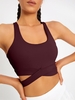 Racerback Criss Crosss Sport Yoga Bra M Deep red