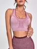 Racerback Heathered Padded Sports Bra S Red wine