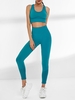 Racerback Sports Bra and Butt-lifting Legging Set M Medium aquamarine
