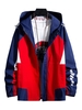 Raglan Sleeve Hooded Colorblock Zip Up Jacket 2xl Red