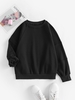 Raglan Sleeve Loose Thermal Lined Sweatshirt L Black