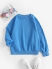 Raglan Sleeve Loose Thermal Lined Sweatshirt L Blue