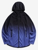Raglan Sleeve Ombre Zip Up Hoodie Jacket 2xl Black