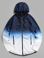 Raglan Sleeve Ombre Zip Up Hoodie Jacket 2xl Blue